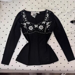Vintage Lew Magram Beaded Crystal Top